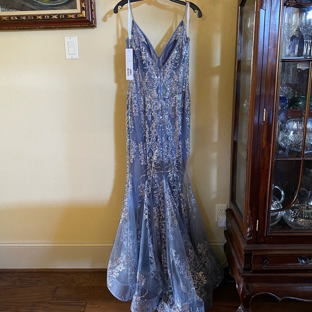 Jovani Sequined Illusion Corset Mermaid Gown - Picture 5 of 8